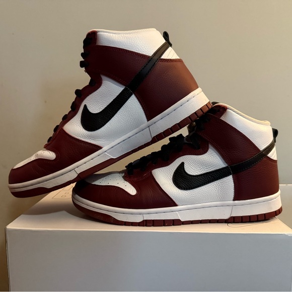 Nike Other - Nike Men's Red and White High-Top Sneakers